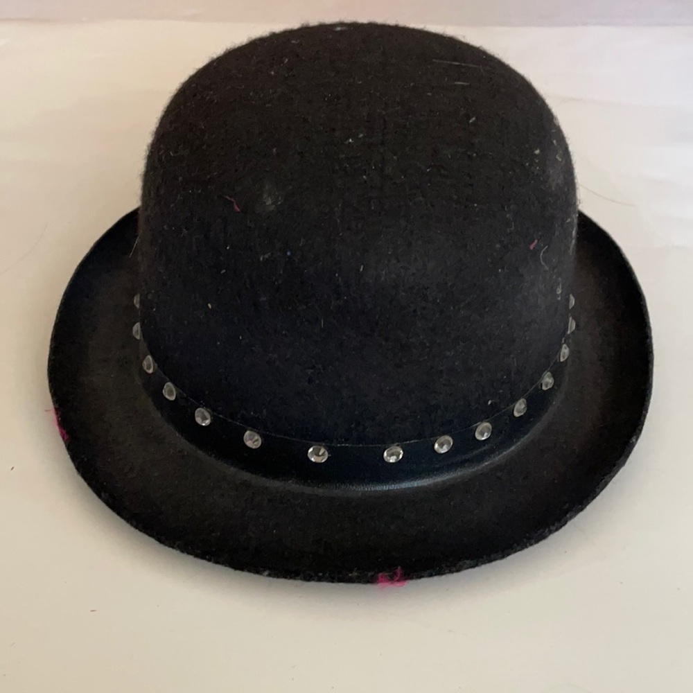 BOGO Bowler derby hat black with Swarovski rhinestones